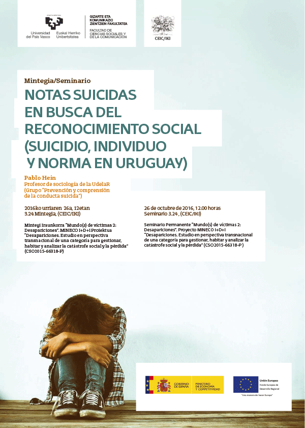 Notas suicidas en busca del reconocimiento social (suicidio, individuo y norma en Uruguay)